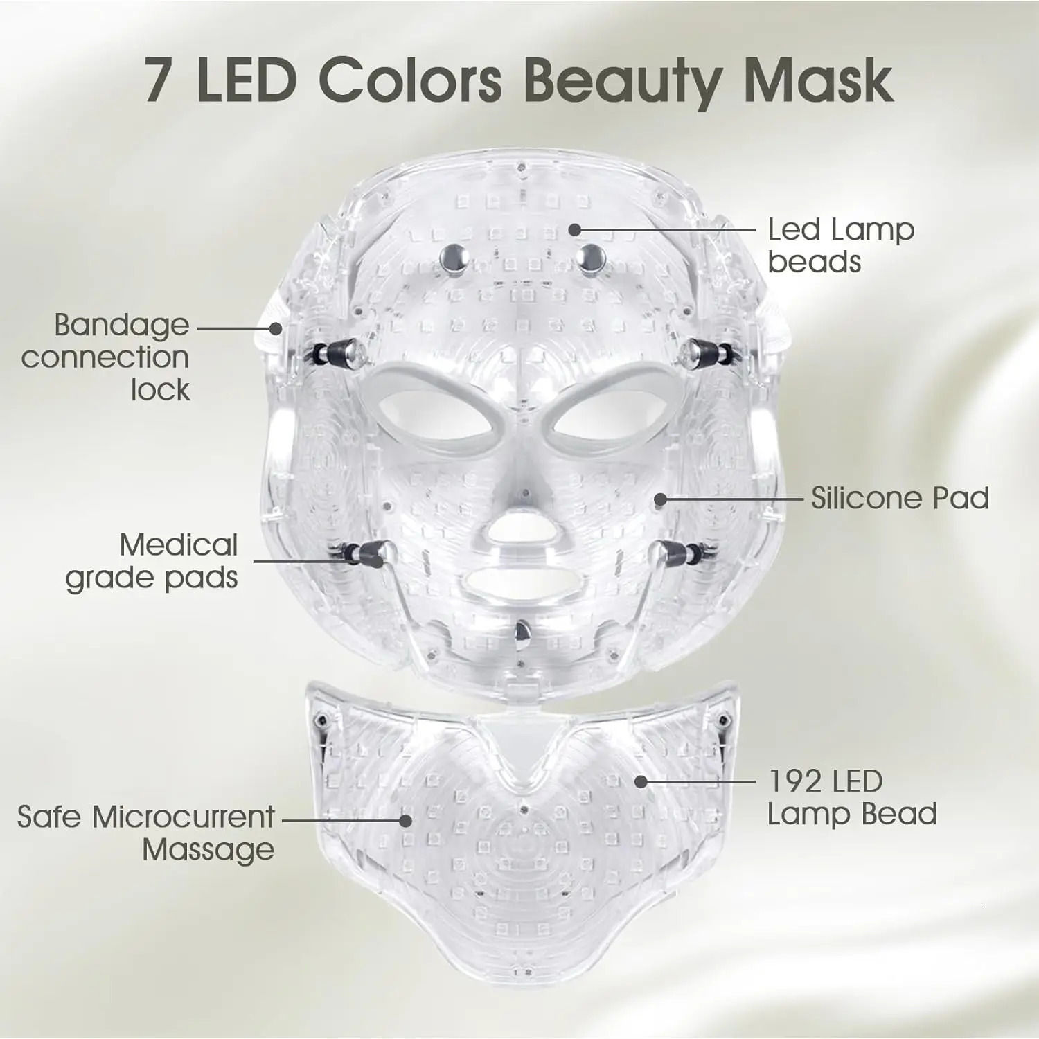 Light Therapy Face Beauty 7 Color LED Beauty Care Equipment Red Light Treatment Skin Care LED mask Home Beauty 241018