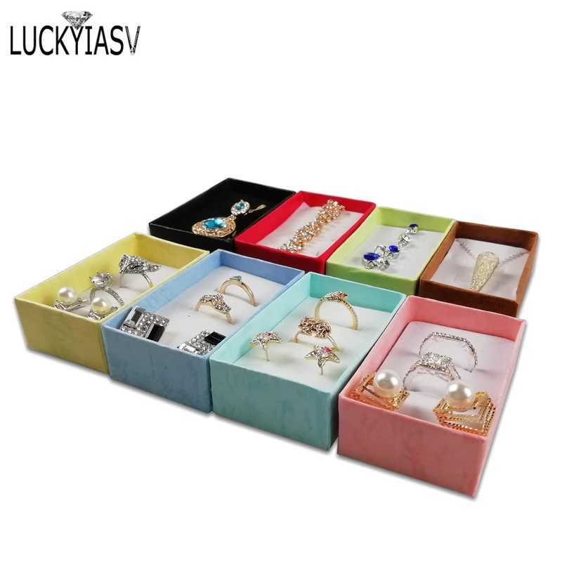 12 pieces/batch jewelry organizer storage gift box necklace earrings ring box paper jewelry packaging container bow box W241019