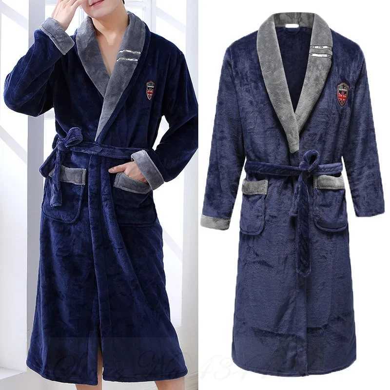 Winter Thicken Warm Sleepwear Lounge Wear Oversize 3XL Couple Sleepwear Kimono Bath Robe Gown Loose Coral Fleece Home ClothesXJ241018