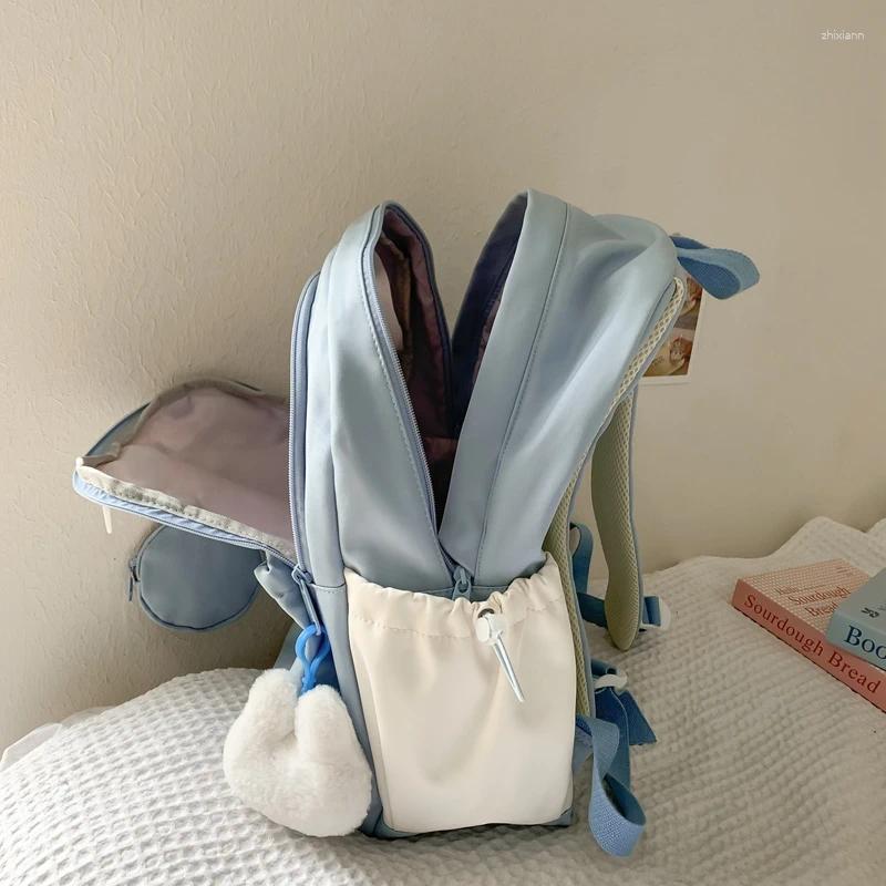 2025 NEW Backpack Bag Fashionable Youth High Quality Large Capacity Canvas With Hanging Accessories Cute Zero Wallet zhanyishengli