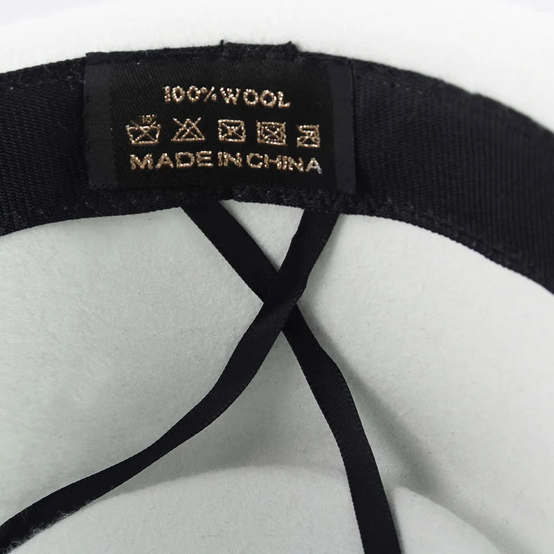 GEMVIE 100% wool mens pigskin hat suitable for dad Uniex white black top hat ladies gentlemen flat bowler ladies Fedora 241018