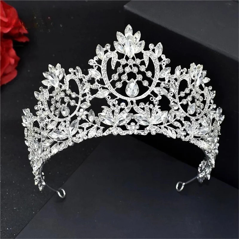 A213 Zircon Wedding Round Crown Luxury Diadem Headband Water Drill with Bridal Headpiece King Tiaras Princess Hair Jewelry 241018