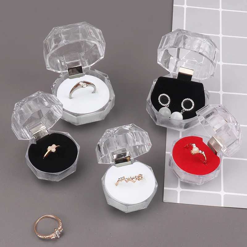 20 pieces of acrylic crystal ring box storage display box storage organizer transparent packaging box for wedding jewelry packaging W241019