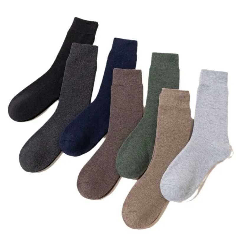 Mens Autumn Winter Socks Long Socks Extra Wool Thick Warm Mid-tube Socks Pure Cotton High Tube Wool Sock Fashion Sock WholesaleXJ241019