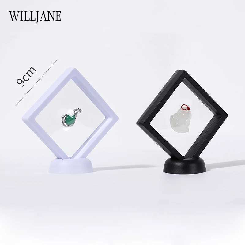 Jewelry Ring Display Stand Transparent PE Film Jewelry Display Box Bracelet Hanger Dustproof Support 3D Suspension W241019