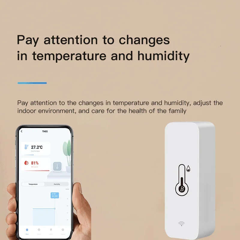 2PCS Tuya App Wireless Temperature Humidity Sensor Smart Home Remote Control Thermometer Hygrometer Work With Alexa Google