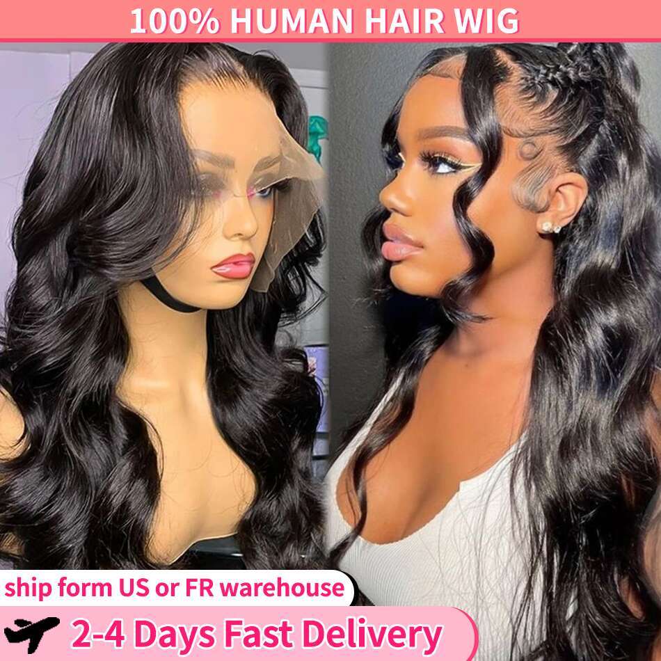 Wave Inch Body Lace Front Wig Indian Human Hair x Hd Transparent Frontal Wigs Pre Plucked Bleached Knots MYLOCKME al s
