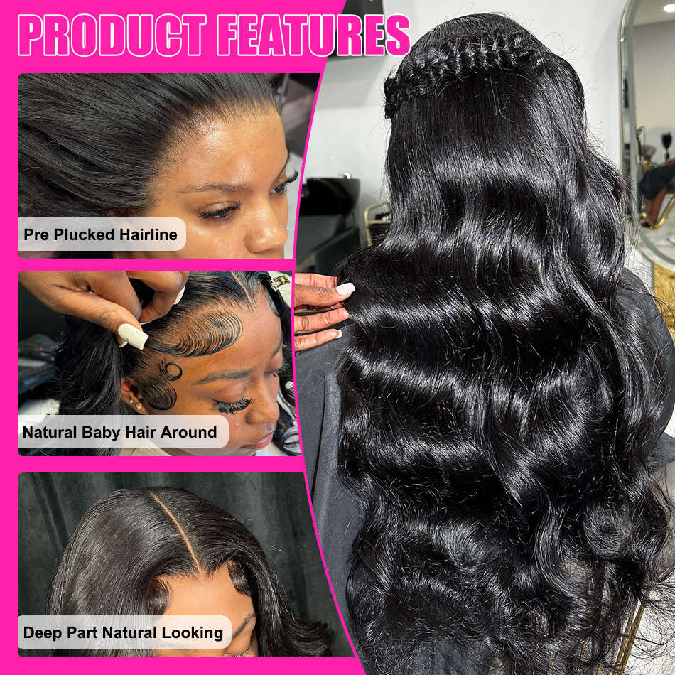 Luvin 30 Inch Body Wave Front 13x4 13x6 Lace Frontal Brazilian Wig Human Hair Wigs For Black Women
