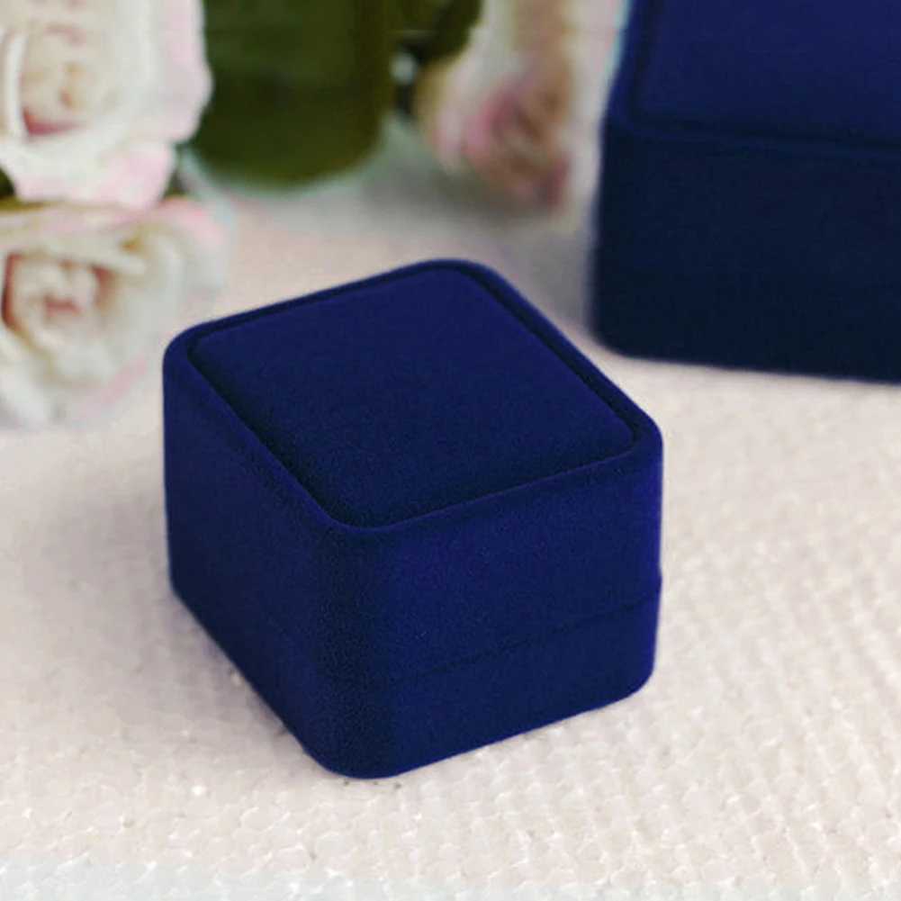 1 square wedding flannel earring ring box jewelry display box stand gift box amazing organizer W241019