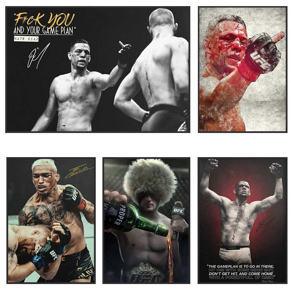 Boxing Conor McGregor Professional Boxers Nate Diaz Gloss Poster Canvas Print Painting Wall Decor Art Gym Room DecorationXJ241016