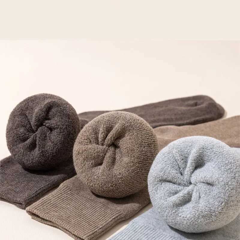 Mens Autumn Winter Socks Long Socks Extra Wool Thick Warm Mid-tube Socks Pure Cotton High Tube Wool Sock Fashion Sock WholesaleXJ241019
