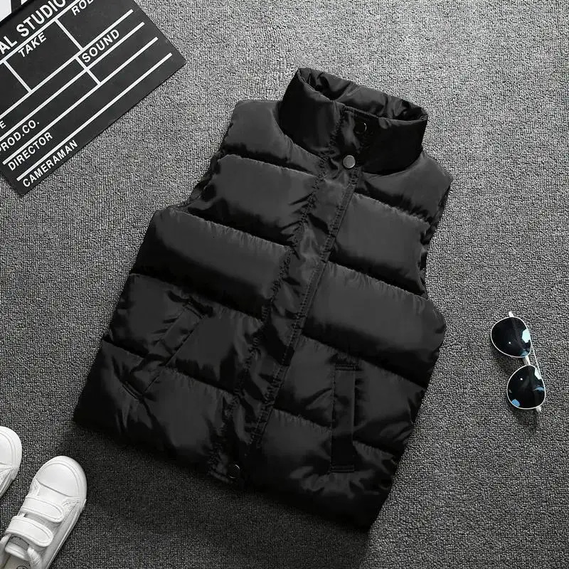Childrens Winter Solid Color Vest for Boys and Girls Wearing Vests Big Kids Baby Warm Sleeveless 241018