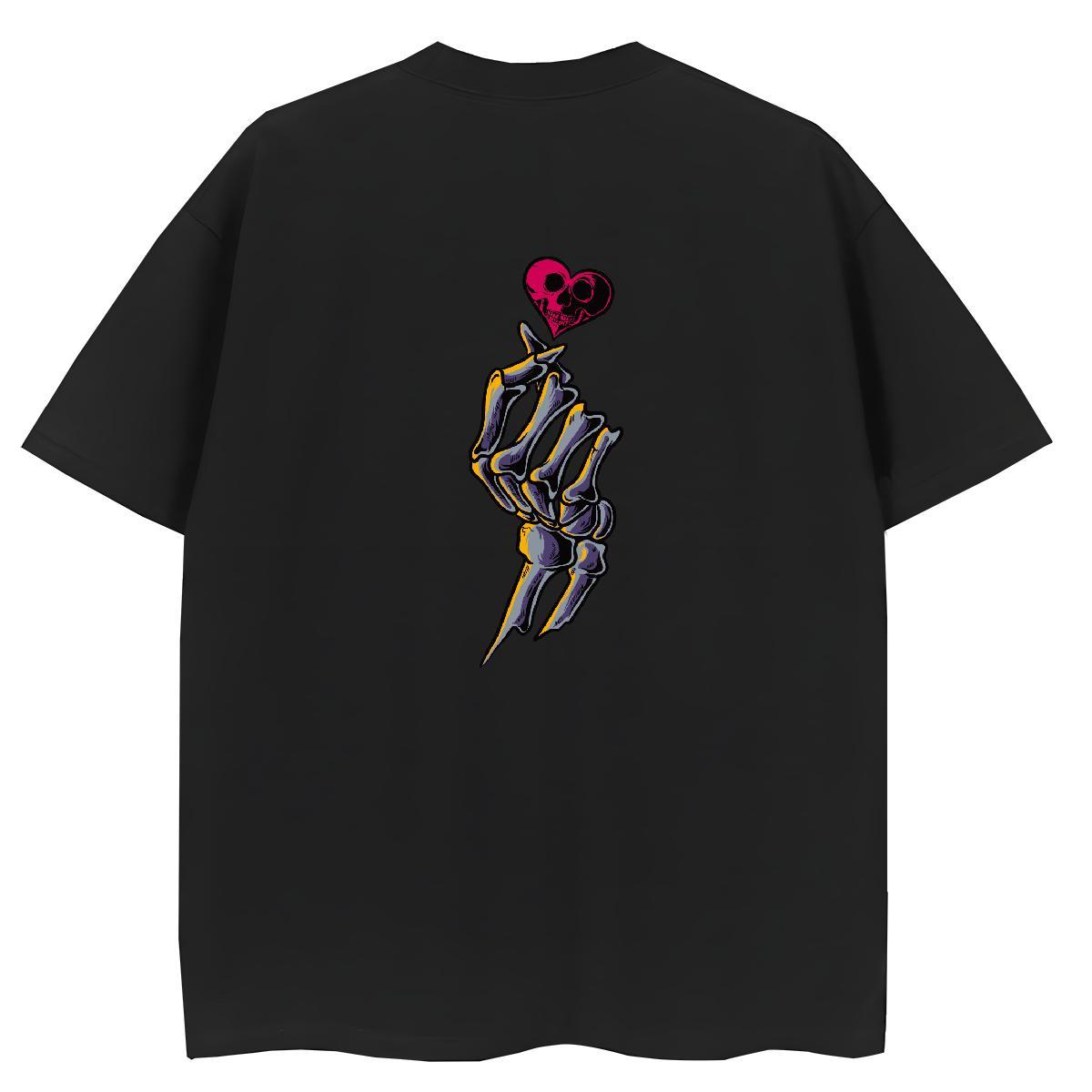 Custom T-Shirts 230g 100% Cotton Breathable Crew Neck Hip Hop Street skull Couples T Shirts Unisex Cartoon Anime Tee Shirt