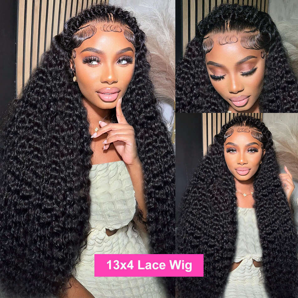 Luvin Deep 13x4 13x6 Frontal Human Hair 36 inch Brazilian Remy Curly Water Wave 5x5 Lace Closure Wigs For Women
