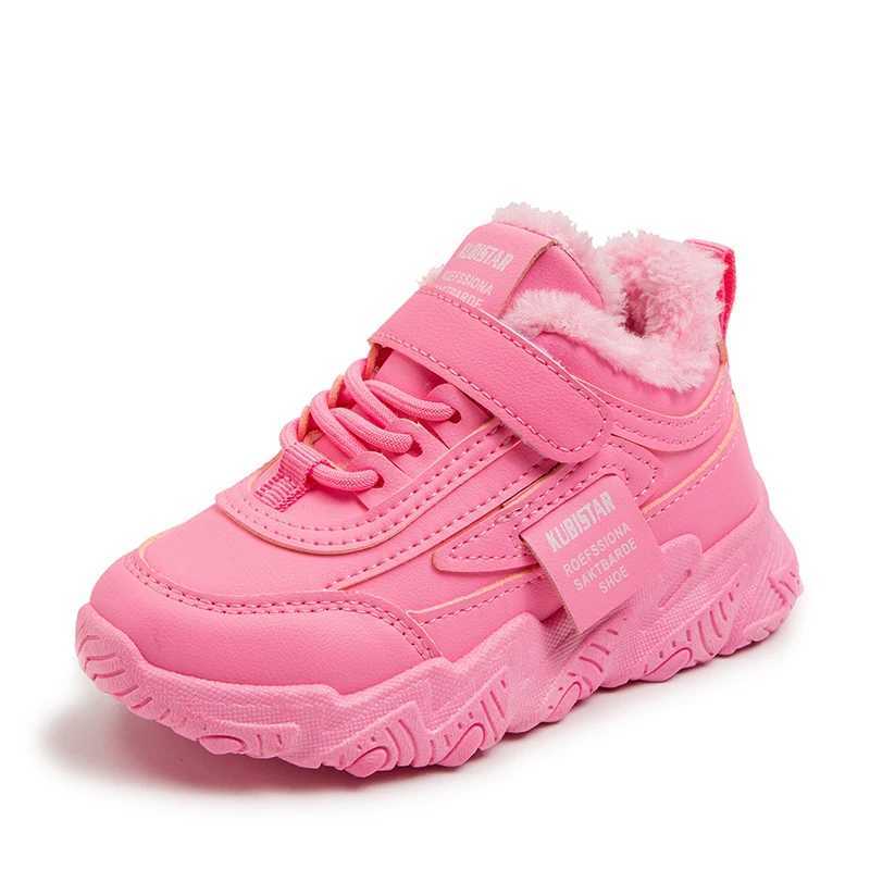 Athletic Outdoor Childrens casual shoes suitable for girls boys autumn winter warm fluffy fur childrens sports shoes hot classic H241019