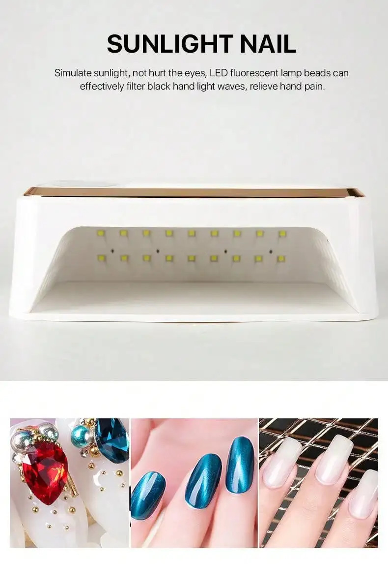 90 LED nail dryer LED nail lamp UV lamp for curing full gel nail polish motion sensing ergonomics foot salon tool space 241018