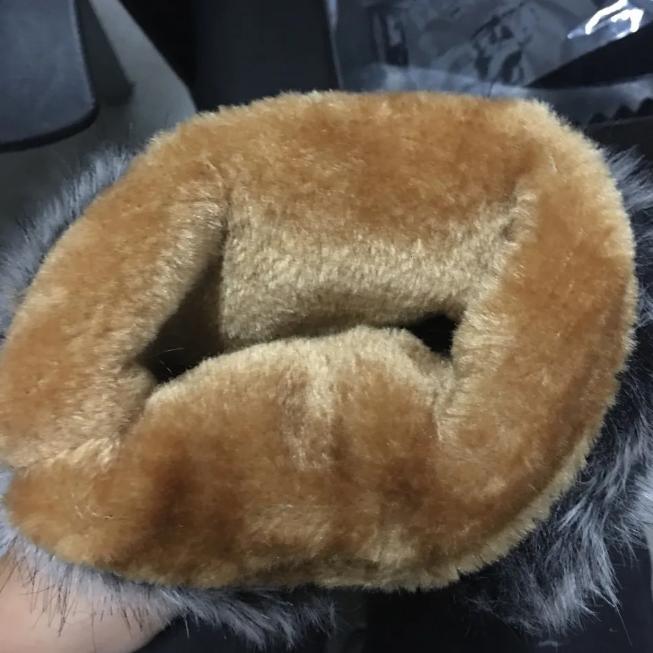 Winter Womens Boots Casual Warm Fur Mid calf Boots Womens Skating Shoes Round Toe Wedge Snow Boots Inkless Plus Size 42 241018