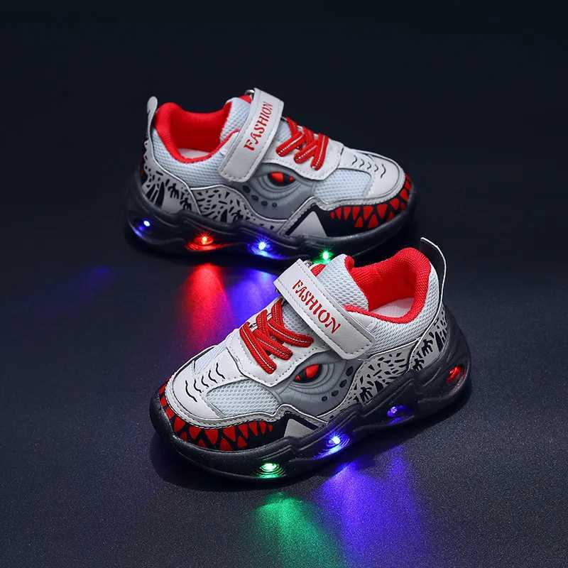 Athletic Outdoor 1-6 years of LED baby luminous shoes boys luminous childrens sports shoes childrens sports shoes anti slip childrens shoes LED flash 