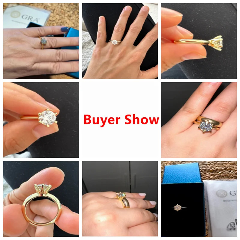 8MM 2CT ring with certificate 925 sterling silver card ring suitable for women sparkling wedding band gift 241007