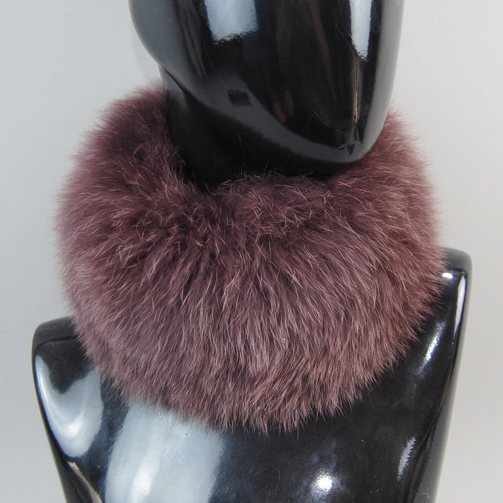 Fashion Lady Real Fox Fur Scarf for Girls Warm Soft Knitted Good Elasticity Real Fox Fur Headband Fox Fur Ring Scarf 241007