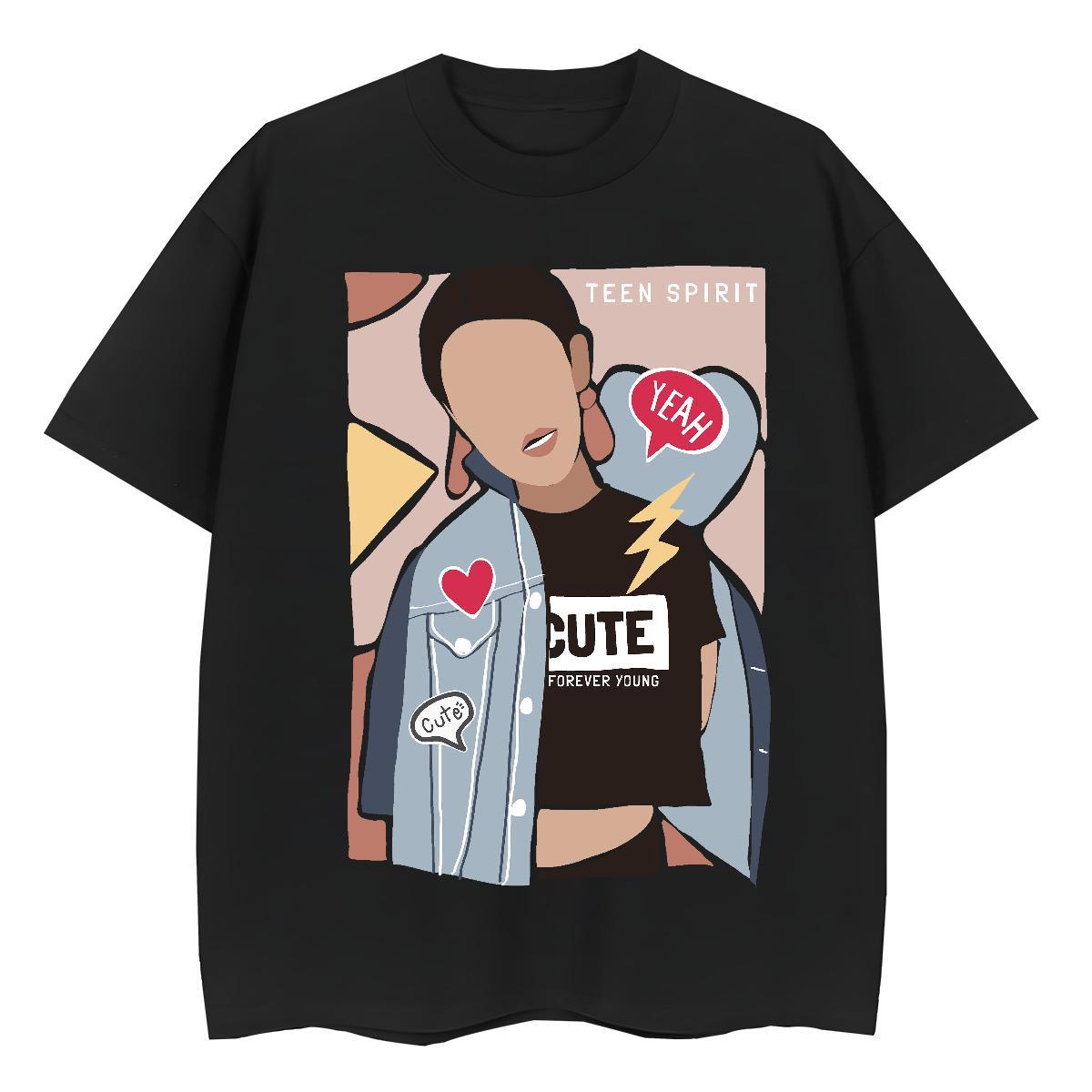 Classic T Shirts Women 230g 100% Cotton Breathable Short Sleeve Outdoor character Womens Tshirts Wholesale Anime Clothes