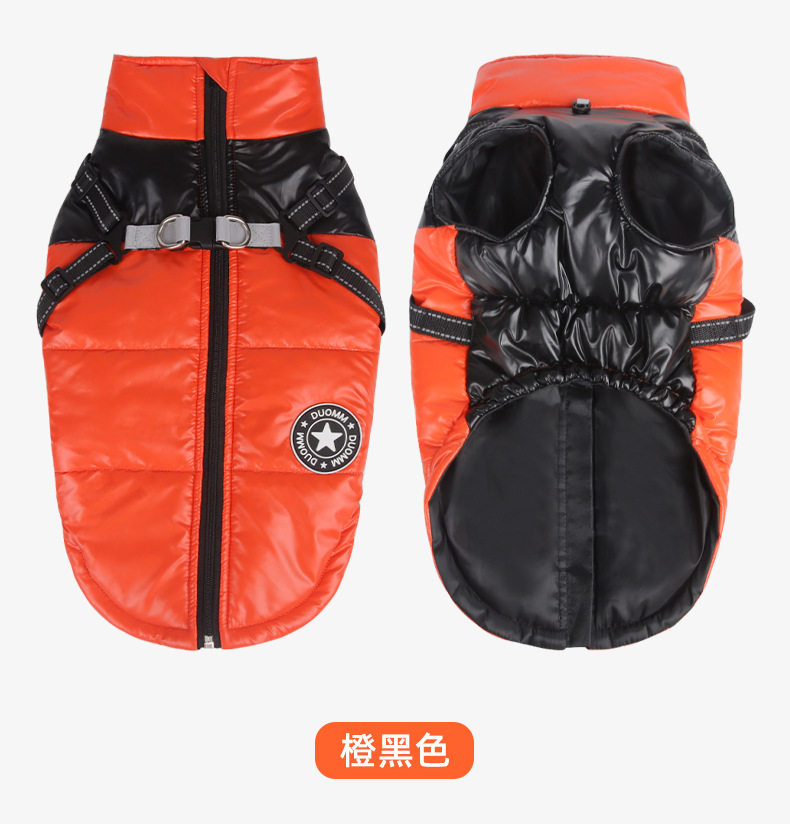 Autumn and winter cross-border dog clothes waterproof, windproof, dog cotton clothes reflective and warm, dog clothes in stock wholesale