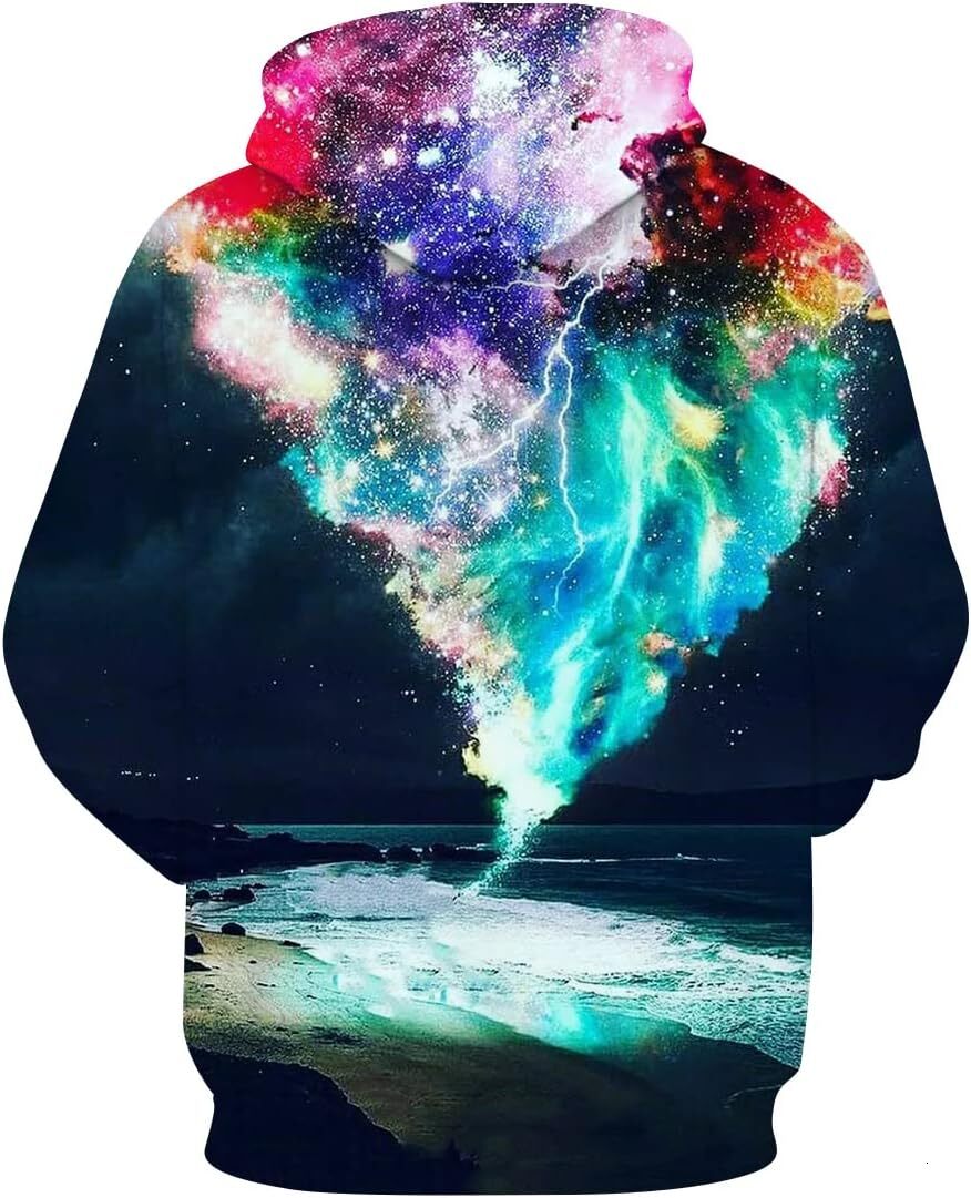 Hoodie for Mens Womens Trippy Rainbow Hoodie 3D Tie Dye Sweatshirt Pullover Hoody Graphic Hoodies sweatshirt Pullover Long Sleeve breathable handsome