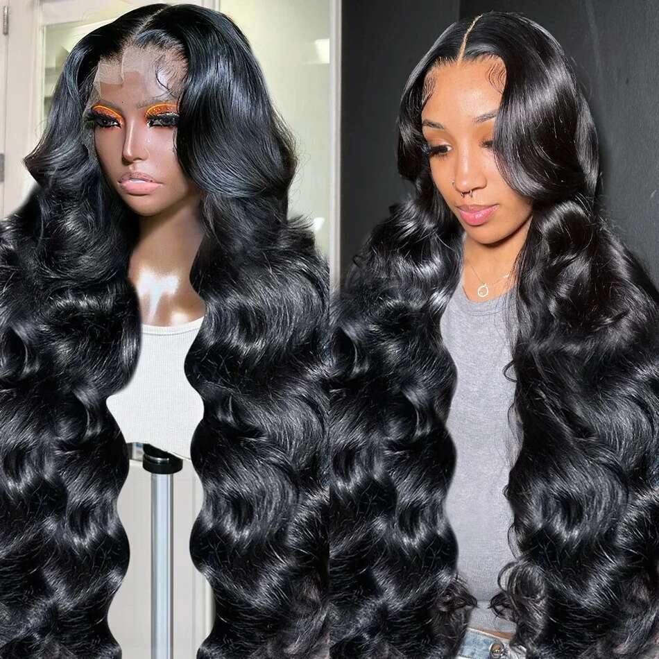 x Lace Density Front Wig PrePlucked For Black Women HD Transparent Body Wave Clueless Frontal Human Hair al