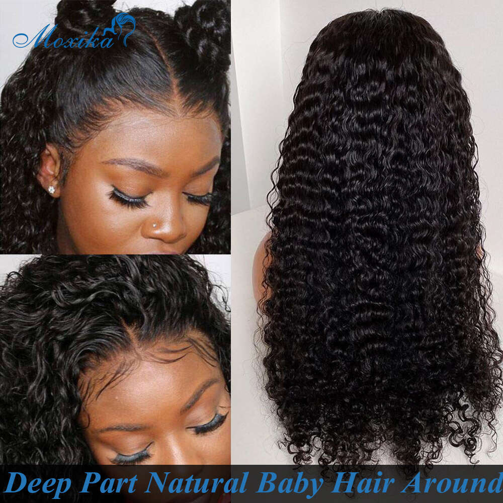 Wigs 13x4 Deep Wave Frontal 13x6 200 Density Curly Lace Front Human Hair Wig