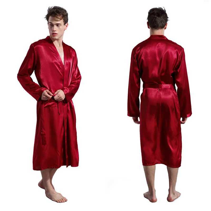 New Men Kimono Bathrobe Gown Groom Groomsman Wedding Robe Thin Satin Sleepwear Loungewear Casual Loose Home Clothes NightwearXJ241018
