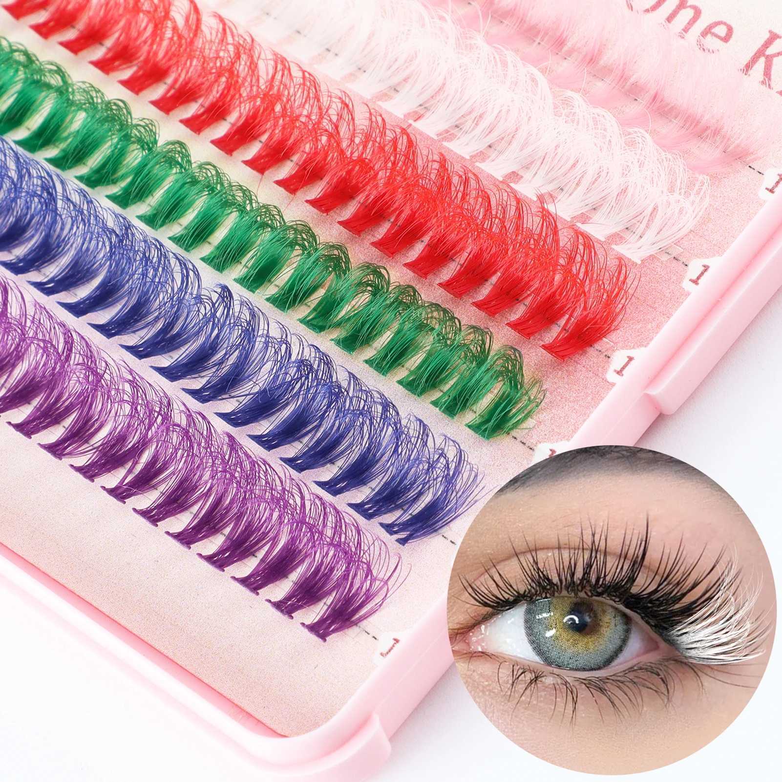 Colour Lash Clusters Kit hight volume Fluffy eyelash extenstions set 392/600 pcs False Eyelashes book halloween cosplay makeupsXJ241019
