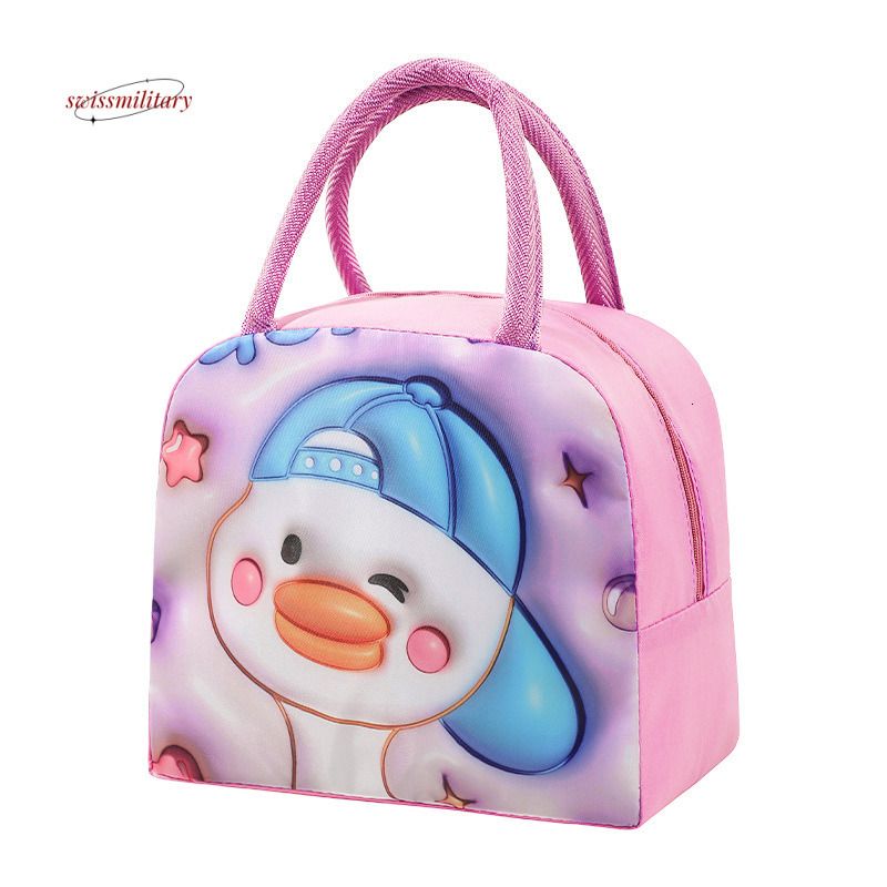 3D cartoon cute box Oxford cloth insulation office worker lunch student carry meal bento bag #3 swissmilitary