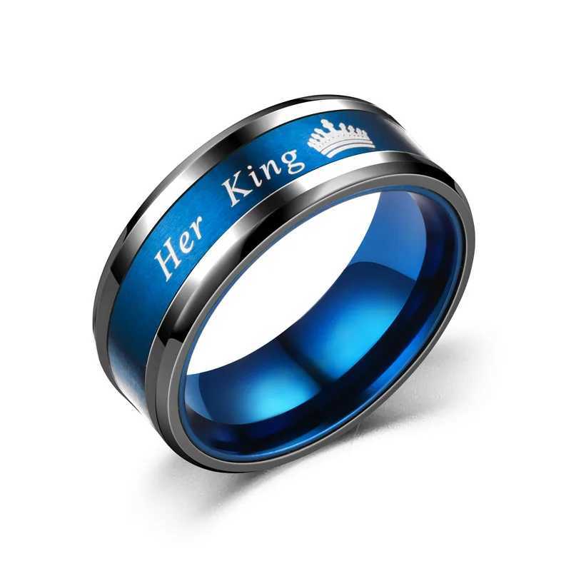New couple for womens ring queen stainless steel ring romantic wedding band ring jewelry gift Y241019