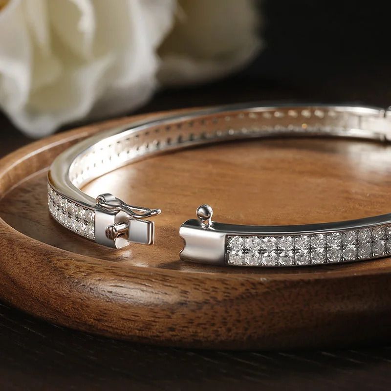 KNOBSPIN D VVS1 Bracelet Womens All Diamond Elegant Classic Solid 925 Pure Silver Jewelry Accessories 241007