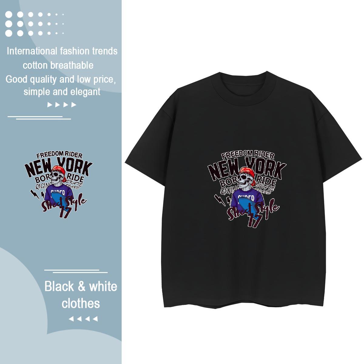 2024 Designer Women T Shirts 230g Pure Cotton Breathable Short Sleeve Casual skull Women Tshirts Comfortable Custom Print Oversized Tee Shirt