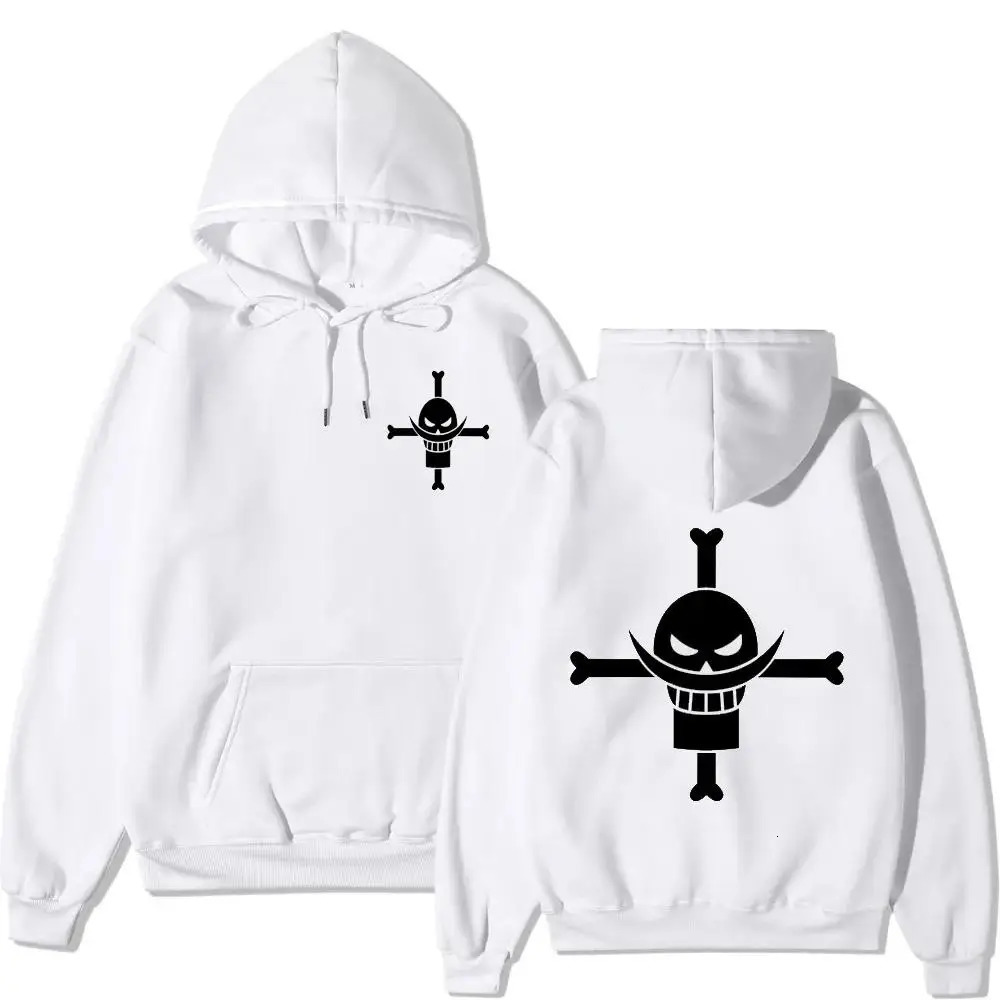 white beard Hoodie animation printed coat anime autumn and Winter Fleece mens 241010