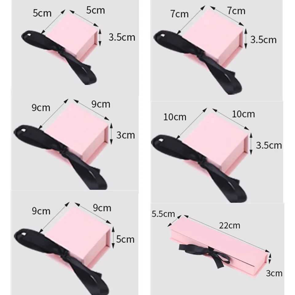 2024 New Jewelry Organizer Ribbon Flip Jewelry Packaging Paper Box Greeting Card Necklace Earrings Bracelet Gift Storage Box W241019