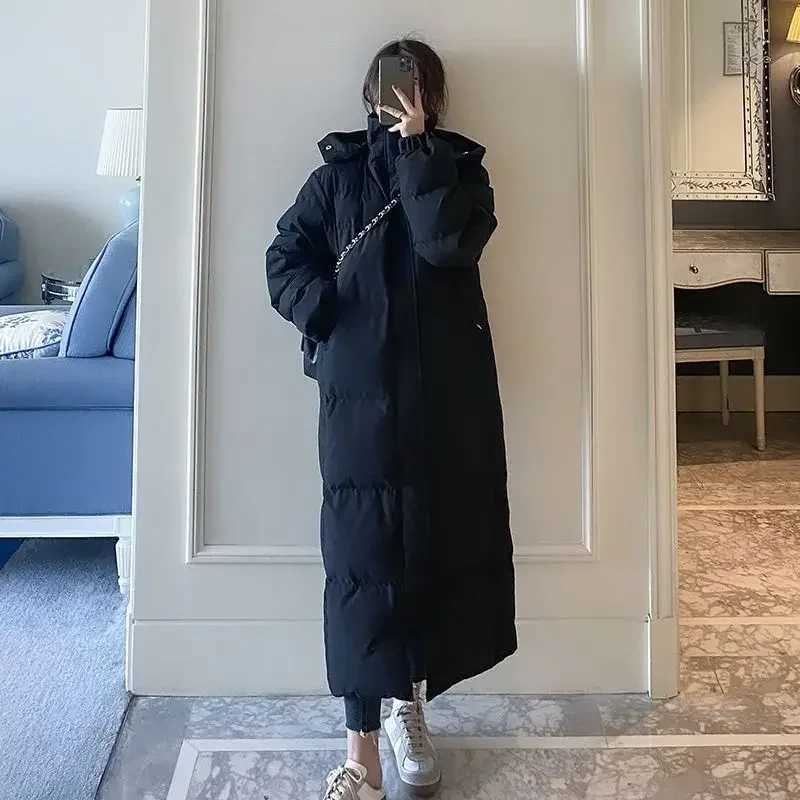 Fashion Down Cotton Jacket for Womens Winter Clothing Knee Length Cotton Jacket Extra Long To Ankle Student Cotton JacketX241019