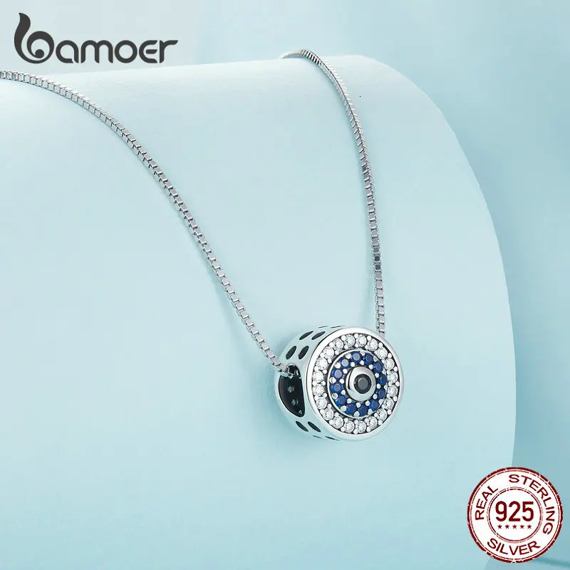 100% 925 sterling silver blue crystal necklace lucky eye necklace womens birthday gift exquisite jewelry 241018