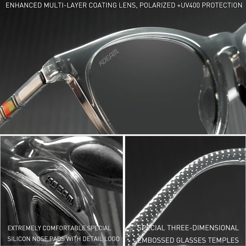 KDEAM Round Frame Polarizing Sunglasses Mens Fishing Glasses Womens Street Po Gradient Trend Glasses KD336 241007