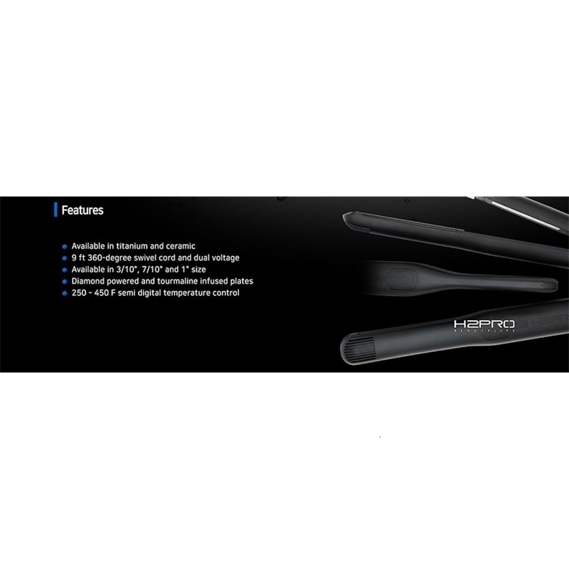Black Diamond 3/10 tourmaline ceramic straightener - cutting edge professional flat iron suitable for all hair types 241018