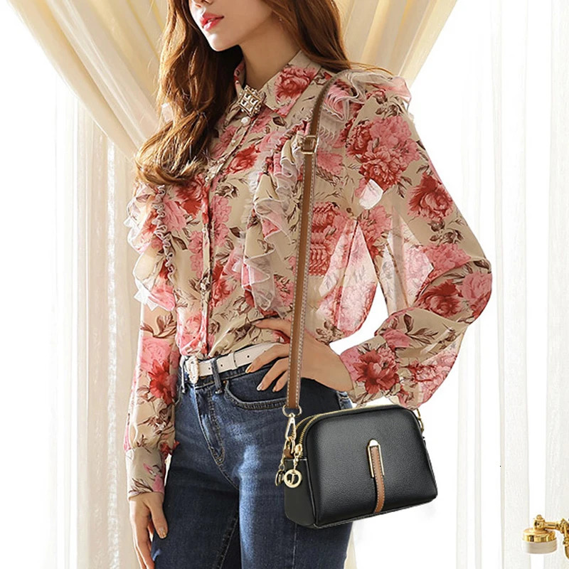 100% genuine leather shoulder bag womens handbag er denim flip bag womens messenger bag cross body bag 241018