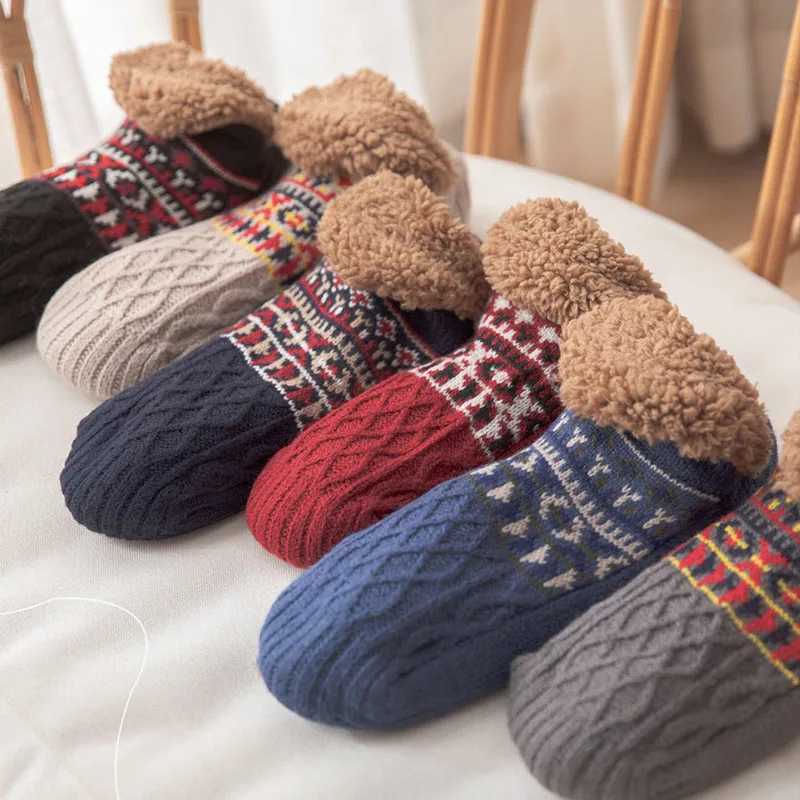 3 Pairs/Lot Fall and Winter Floor Socks Home Warm Women Men Socks Snow Sleep Carpet Socks Slippers Socks Non-slip Yoga SocksXJ241019
