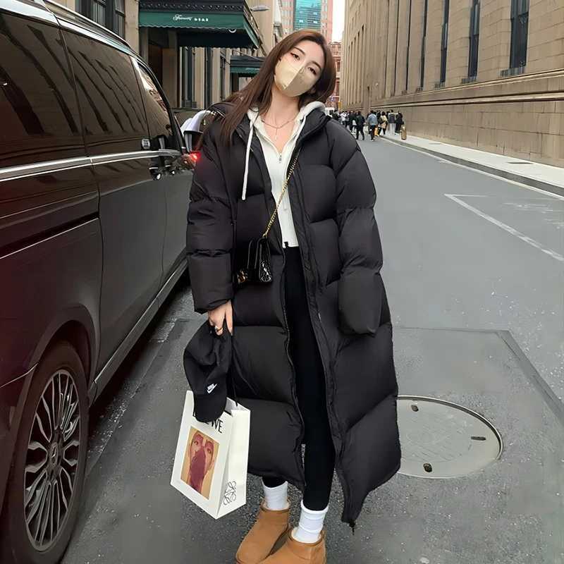 New Winter Womens Large Quilt Cotton Clothes Long Parker Overcoat Female Cold Padded Jacket Female Thickn Warm Down Cotton CoatX241019