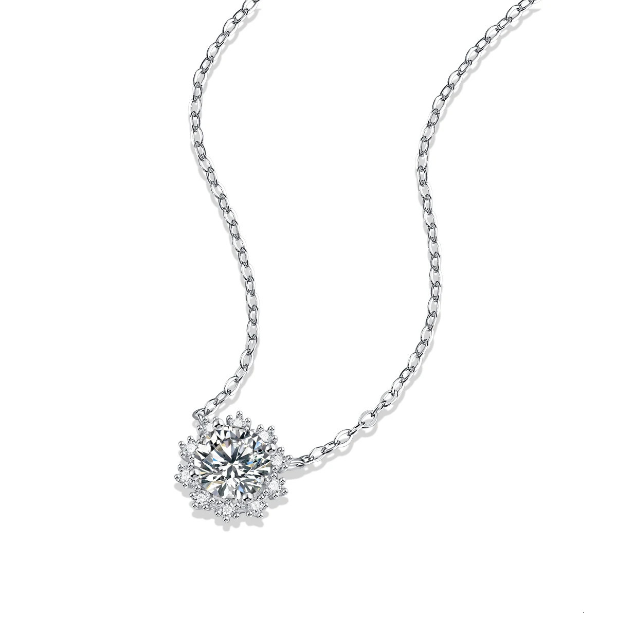 925 sterling silver 1ct pendant necklace 18k gold-plated sunflower necklace Clavicle chain exquisite jewelry for women 241018