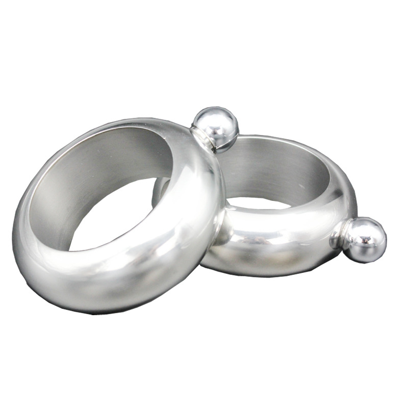 06 thick 304 stainless steel bracelet wine pot portable 3.5-ounce round wine pot Russian metal wine bottle