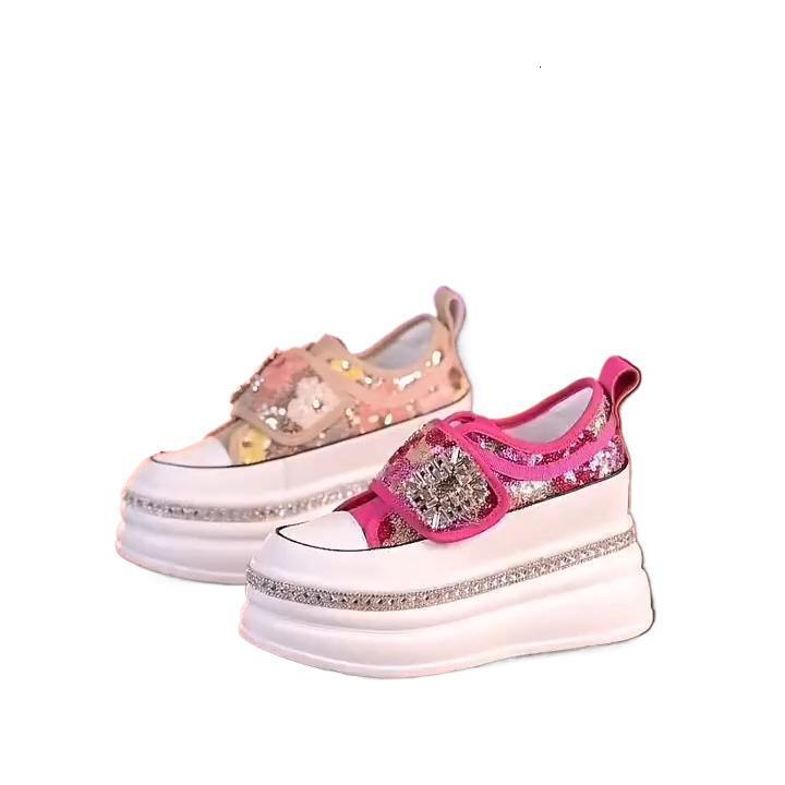 Soft sole, soft surface, anti slip, one foot pedal, thick sole, sponge cake shoes, women's casual, versatile, lightweight, comfortable, small hei