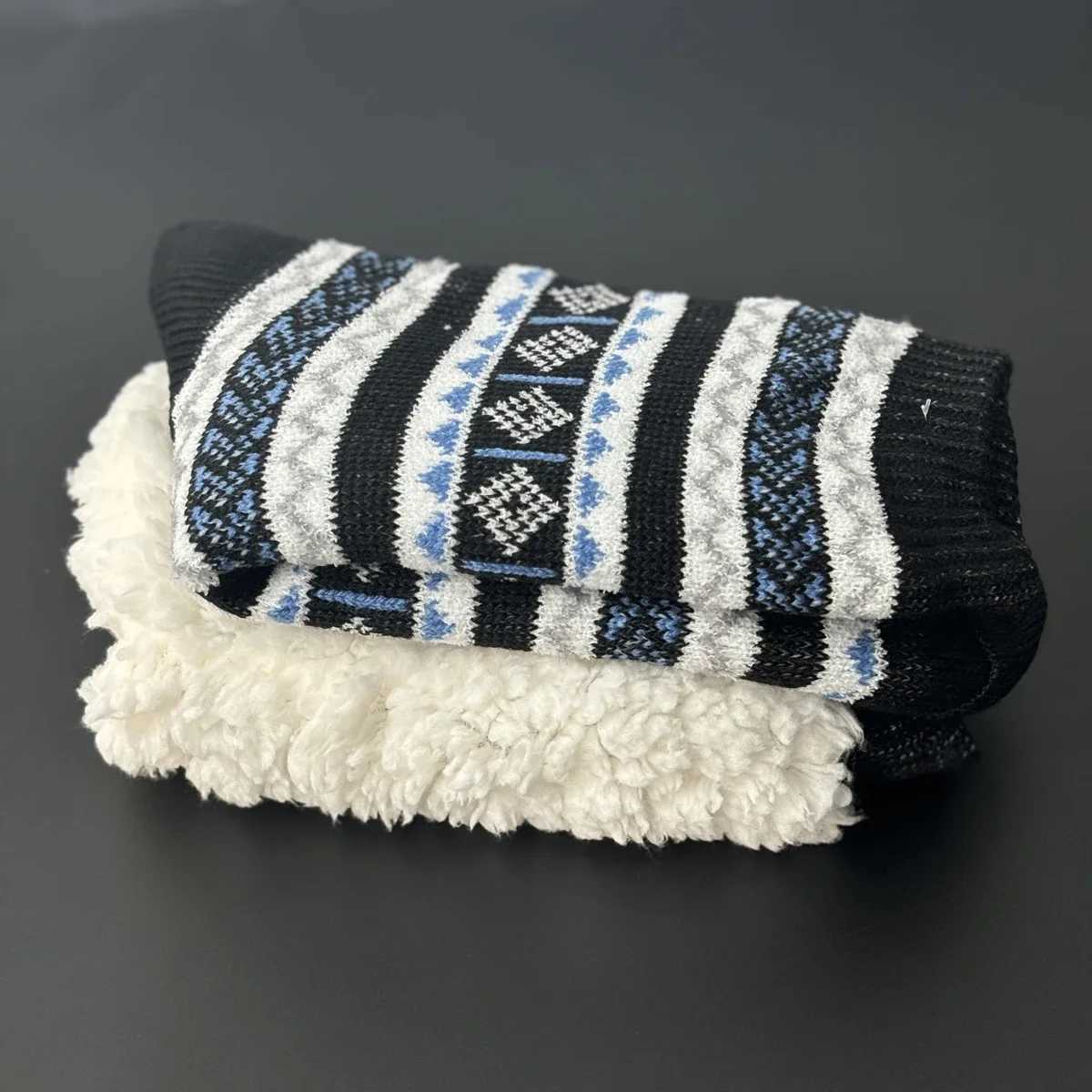Fuzzy Sock Winter Warm snowflake Fluffy Contton Slipper men Sock House thick Plush Soft non Slip Floor Grip Funny male ChristmasXJ241019