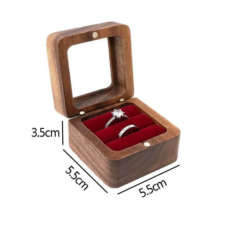 Wooden jewelry box lover ring display box engagement wedding couple ring storage rack wedding anniversary love gift W241019