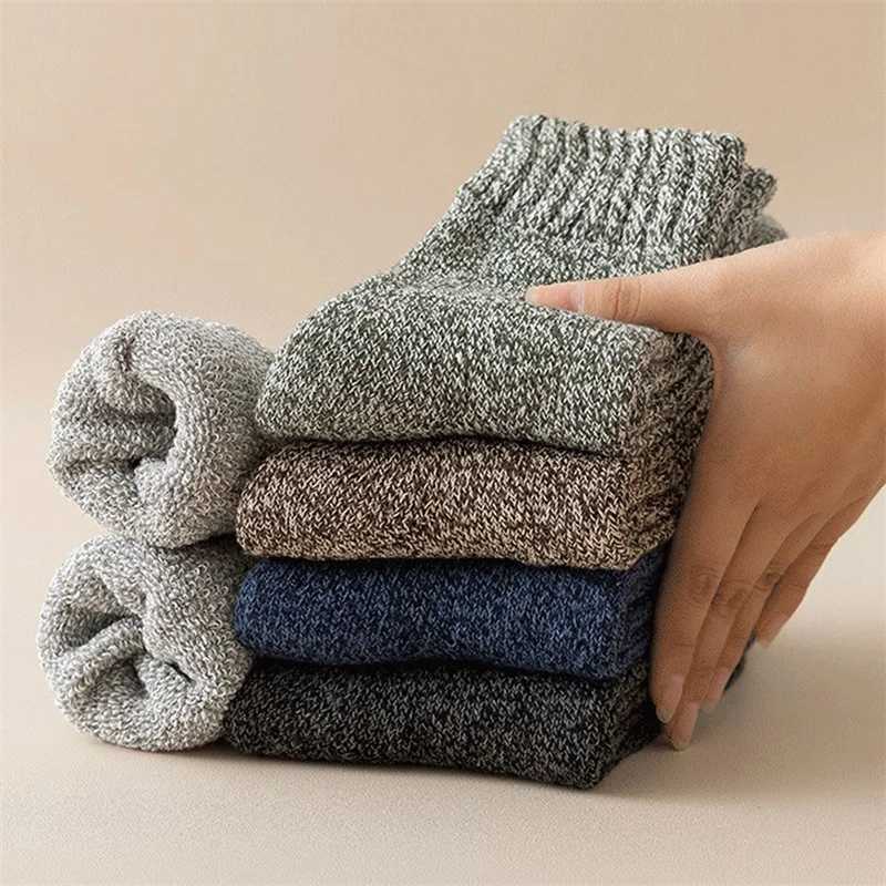 1 Pair Of Padded Thickened Winter Terry Socks Mens Super Thick Warm Winter Towel Socks Cold Snow SocksXJ241019